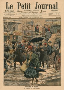パリの冬、泥の中を歩く、「ルプチジャーナル」のイラスト、サプリメントイラストレーター、1907年1月13日